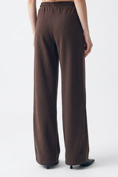 Ivy straight leg fleece trousers with pintuck