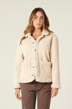 Giacca Kelly in velluto con teddy in tono
