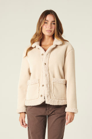 Giacca Kelly in velluto con teddy in tono