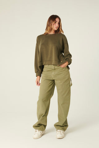 Pantaloni Charli carpenter in canvas barrel fit