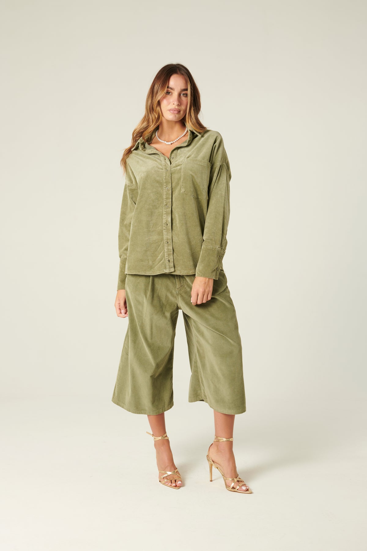 Peach velvet and modal blend shirt