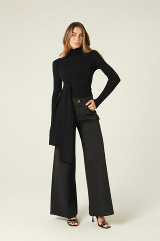 Pantaloni Becca wide leg in drill
