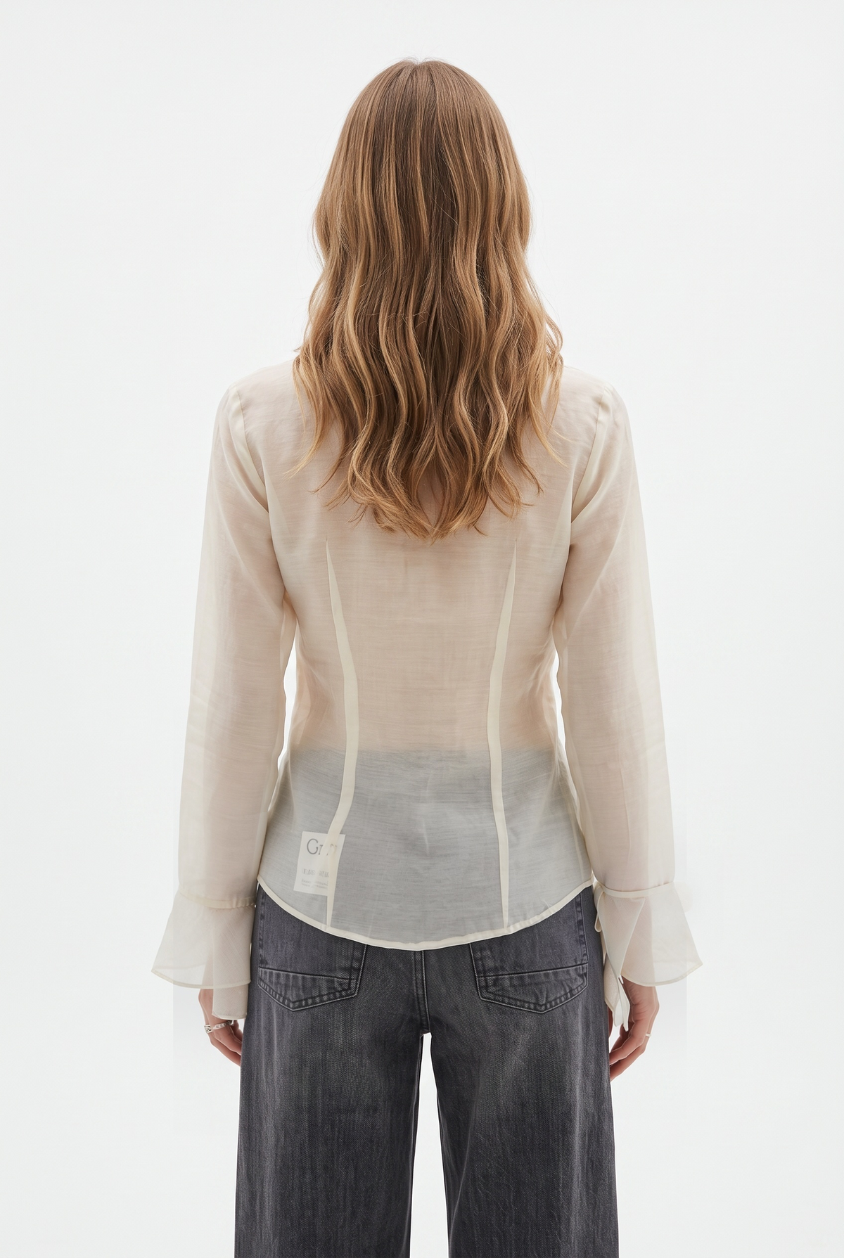 Camicia Yael in misto lyocell con rouches sul davanti