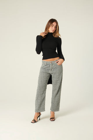 Pantaloni Giusy 90's fit in drill laserato