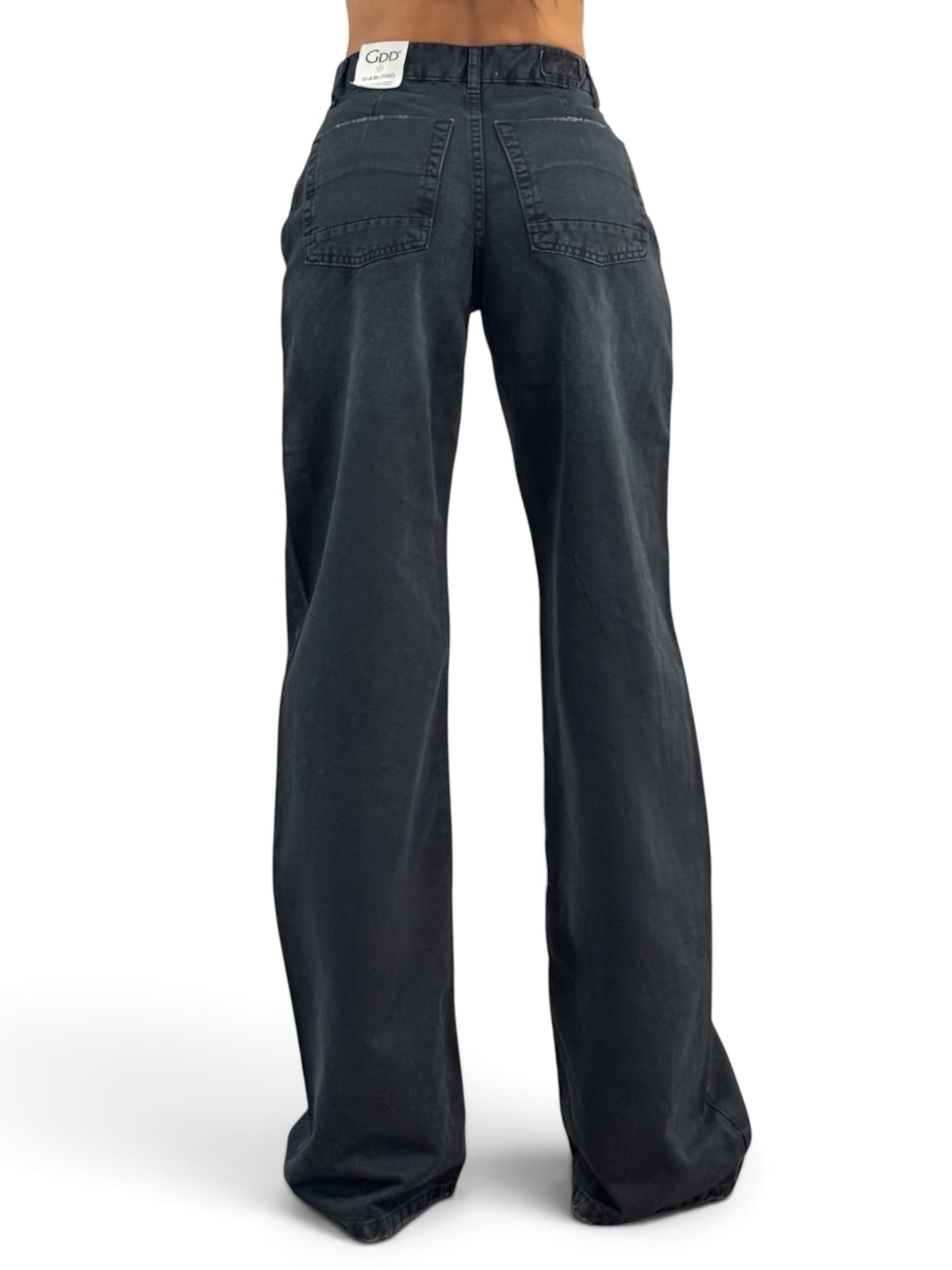 Star gabardine trousers with rhinestone appliqué