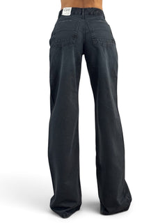 Star gabardine trousers with rhinestone appliqué