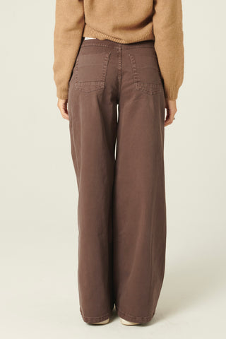 Pantaloni Becca wide leg in drill