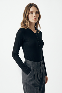 Maglia Dance body con collo serafino in misto cashmere