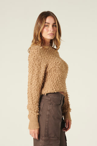 Pull cropped Violet in maglia bouclè