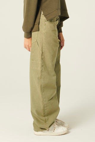 Pantaloni Charli carpenter in canvas barrel fit