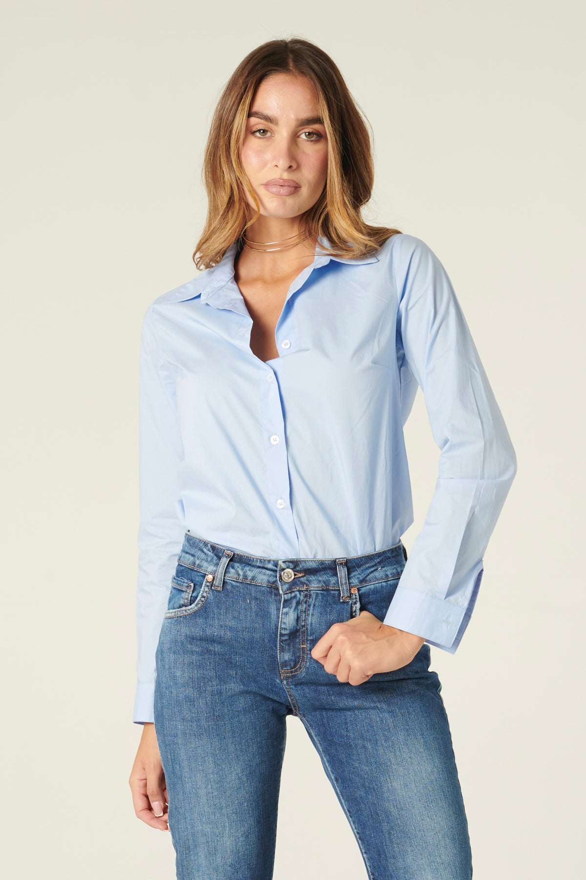 Camicia Yumix basica in popeline di cotone