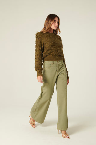 Pull cropped Violet in maglia bouclè