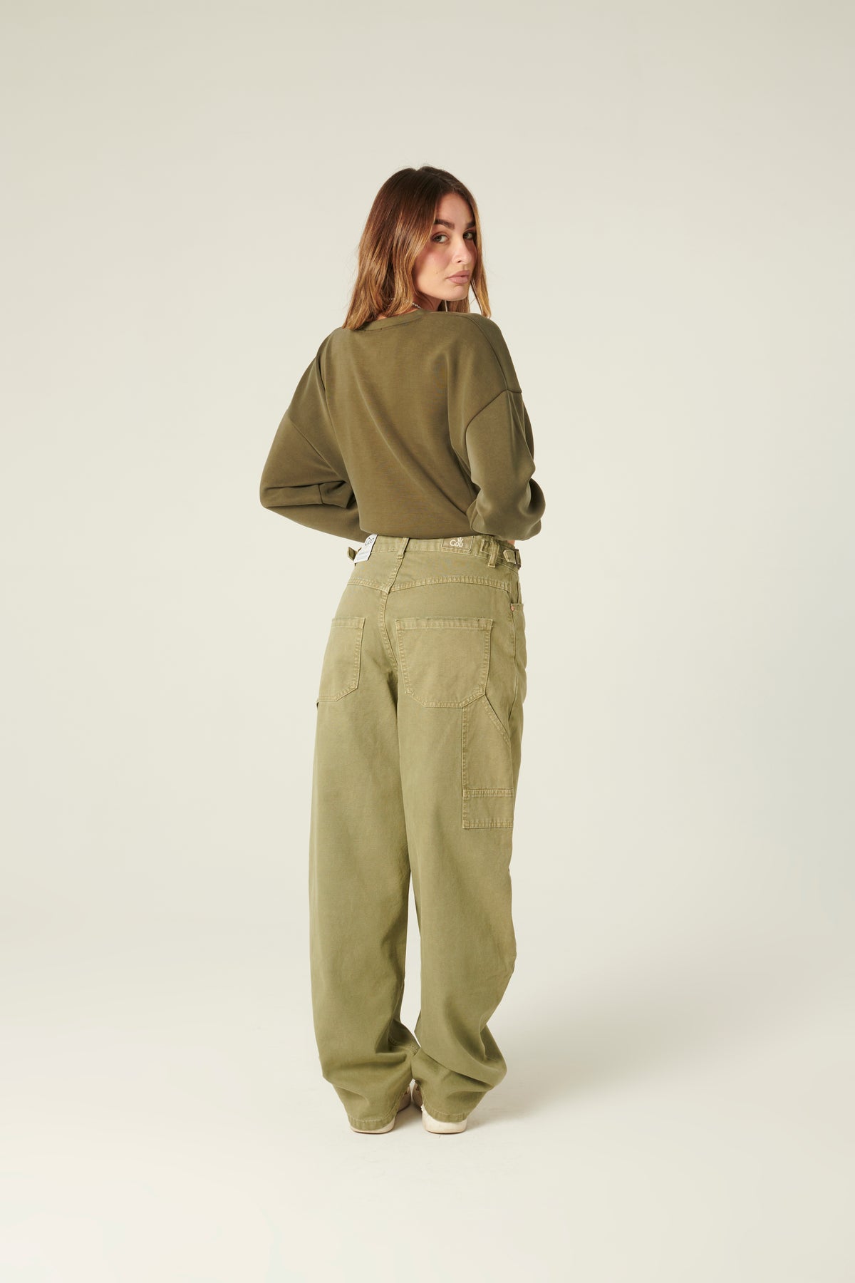 Pantaloni Charli carpenter in canvas barrel fit
