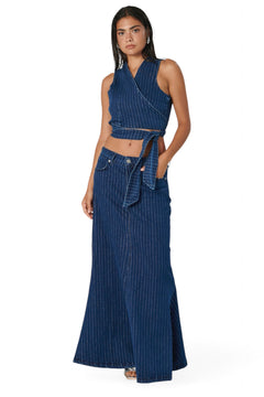 Gonna FAIRY in denim gessato lurex