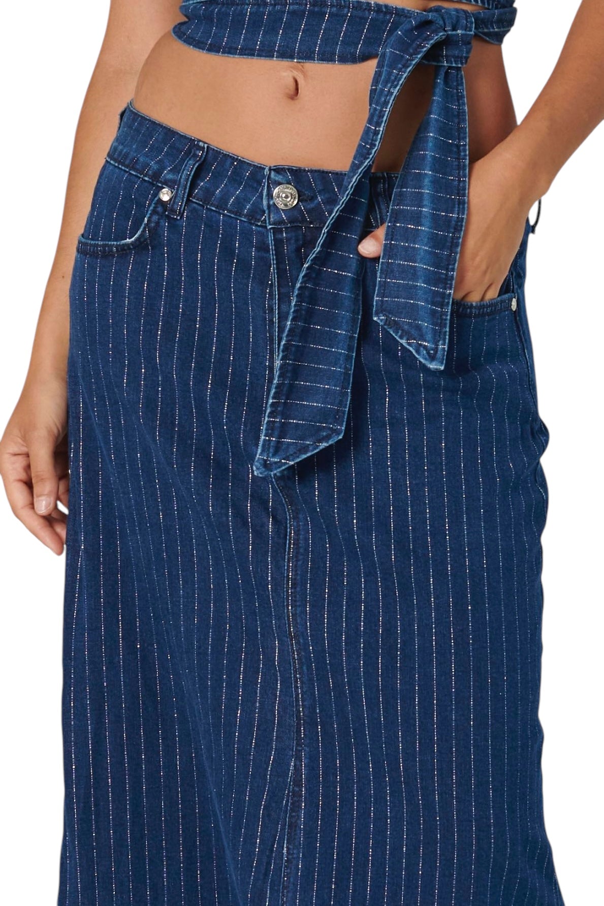 Gonna FAIRY in denim gessato lurex