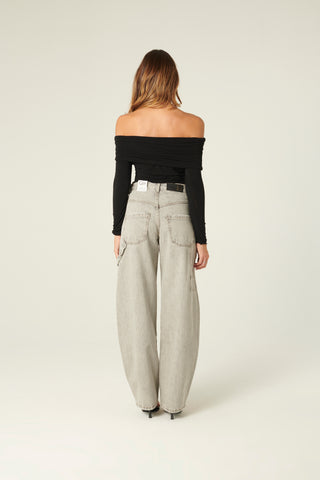 Maglia Vera con collo ribaltato con arricci in misto cashmere