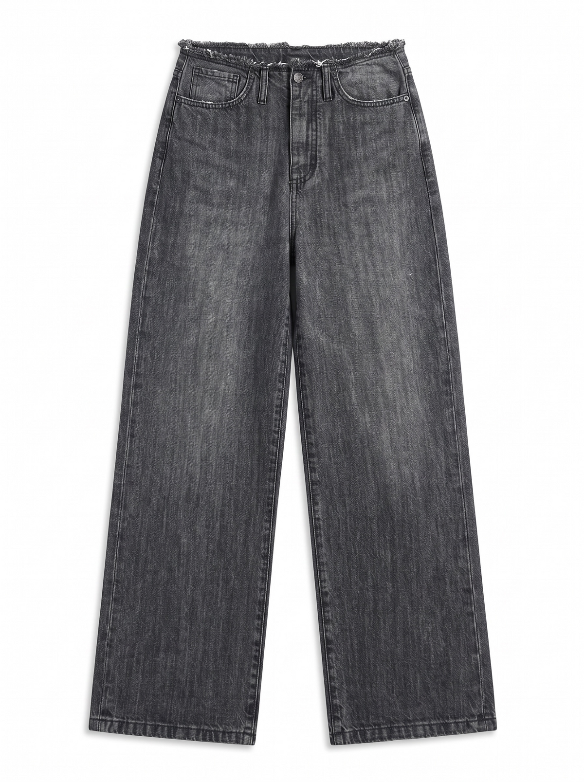Dakota-S barrel wide leg jeans in black denim