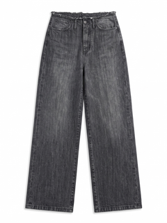 Dakota-S barrel wide leg jeans in black denim
