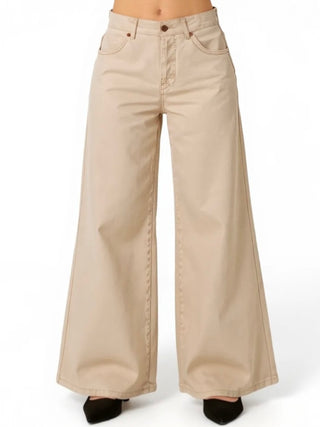 Pantaloni Becca wide leg in drill
