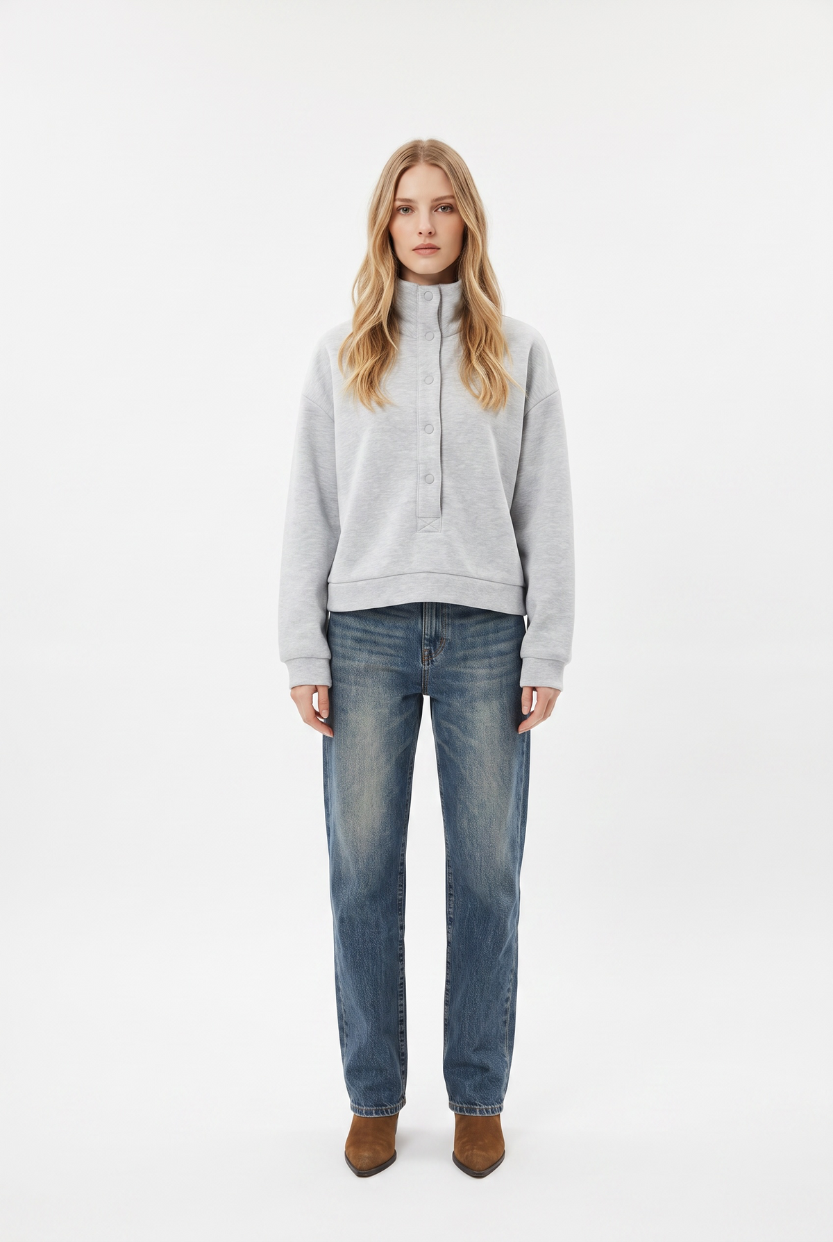 Tammy candy cotton cropped polo sweatshirt