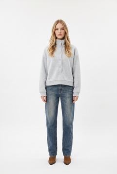 Tammy candy cotton cropped polo sweatshirt