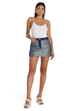 Minigonna FLORA in denim inside out