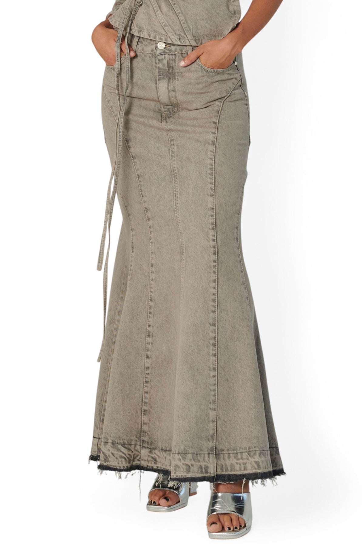 Gonna FRIDA in denim grigio