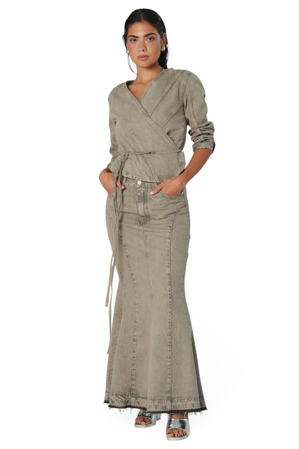 Gonna FRIDA in denim grigio