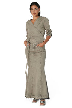 Gonna FRIDA in denim grigio