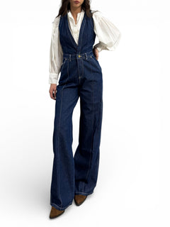 Jumpsuit Mey in denim light con scollo a V