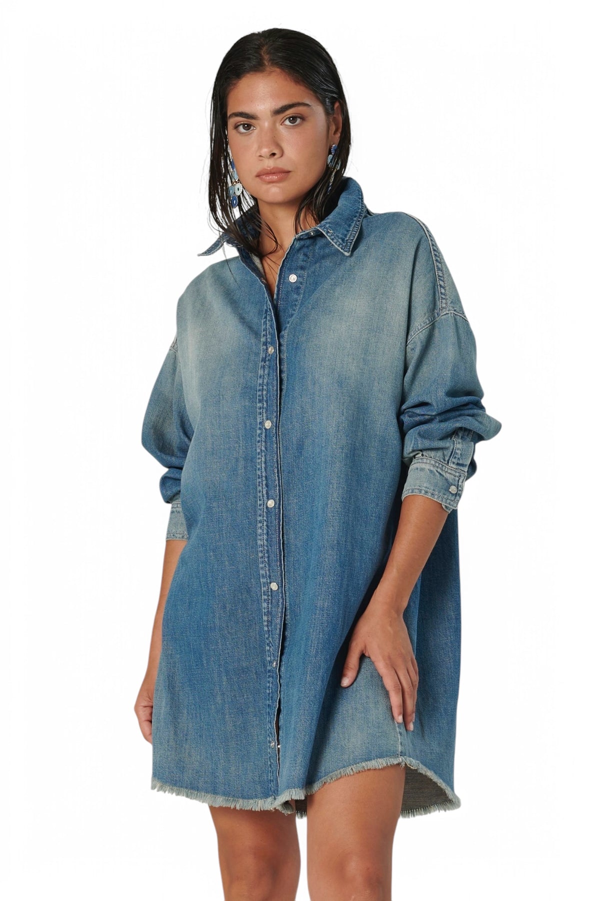 Giacca camicia JADE con frangetta