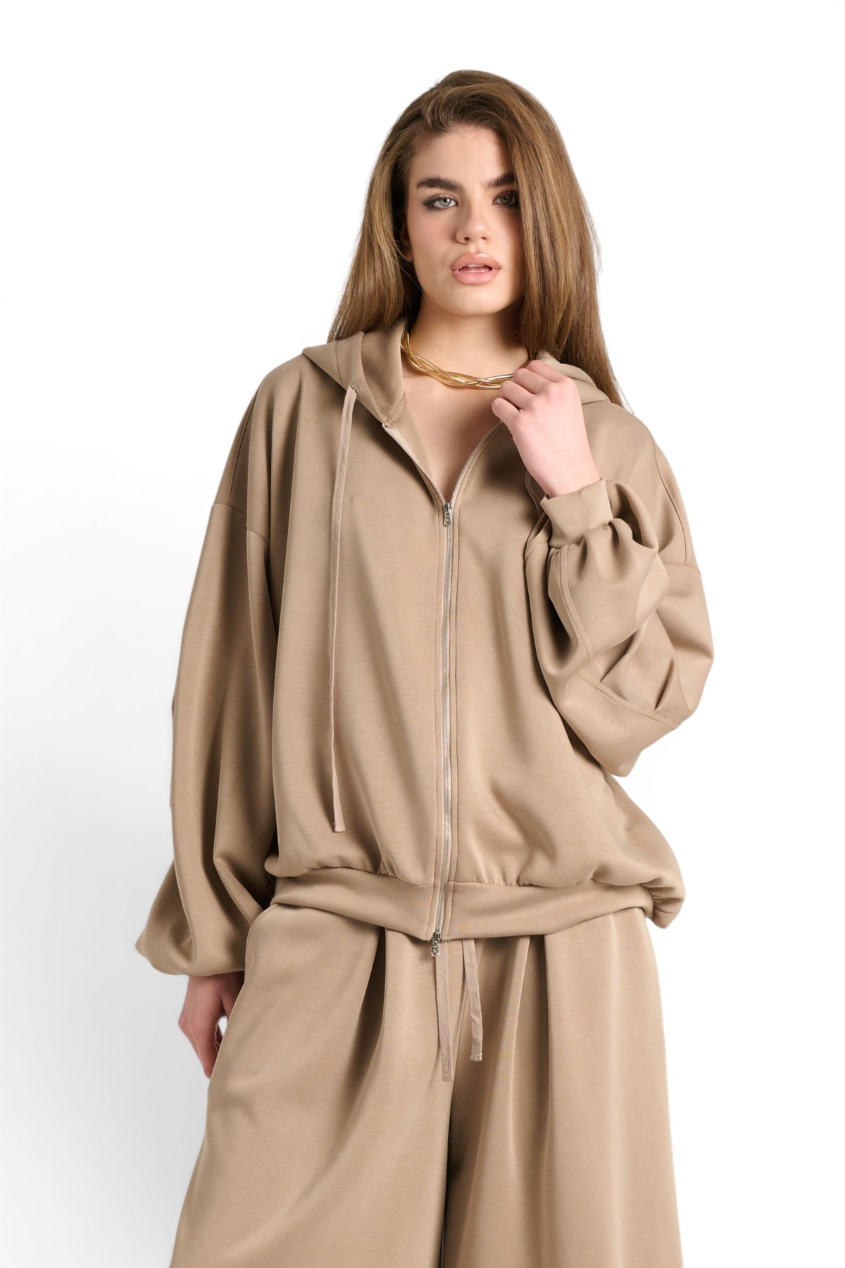 Felpa Megan maxi bomber oversize in misto viscosa