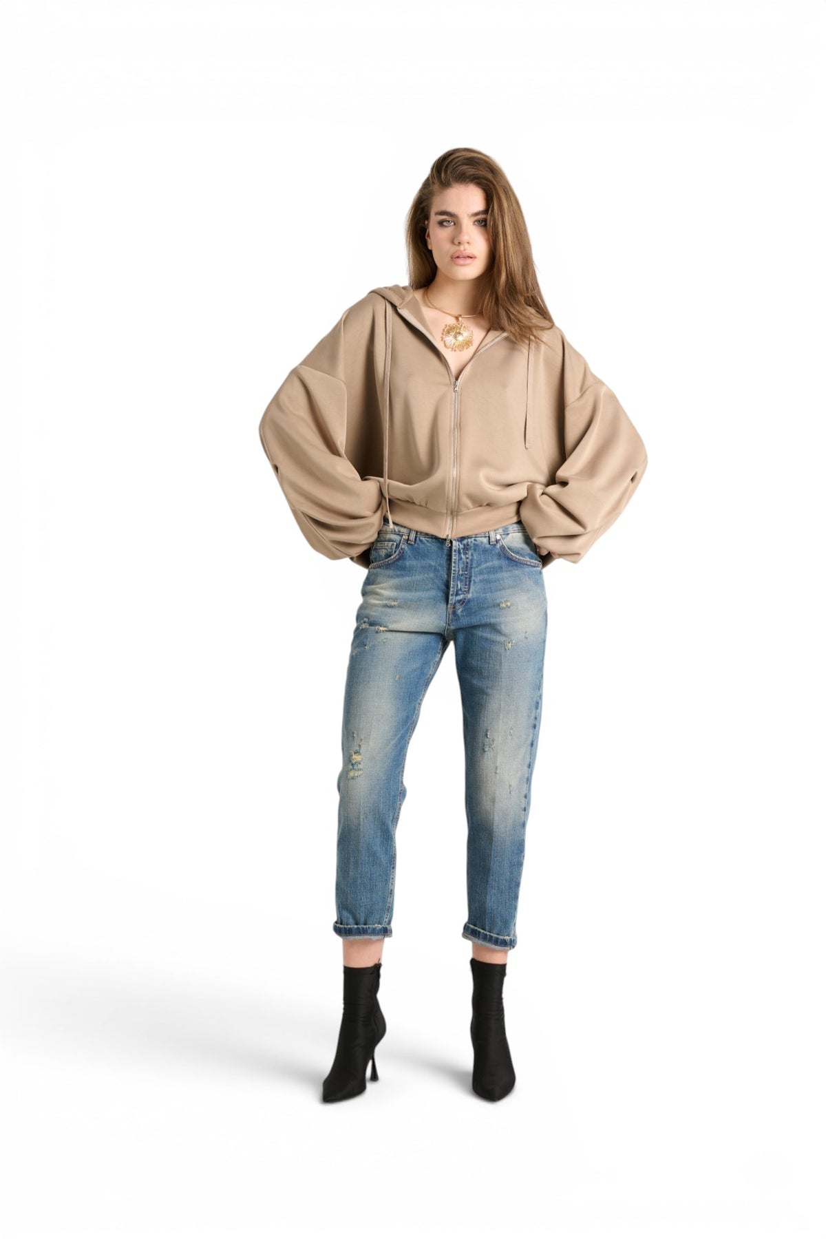 Felpa Megan maxi bomber oversize in misto viscosa