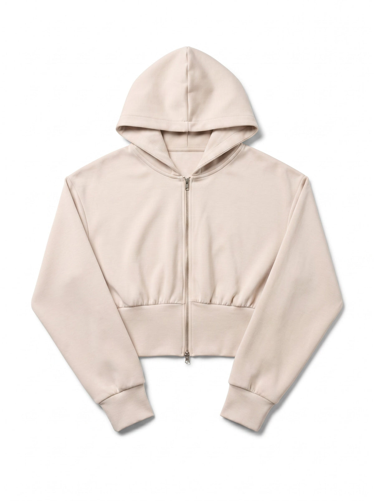 Felpa Jessy cropped con zip e cappuccio in misto viscosa