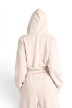 Felpa Jessy cropped con zip e cappuccio in misto viscosa