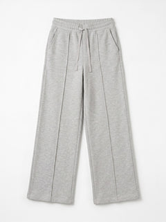 Pantaloni Ivy straight leg in felpa con nervina