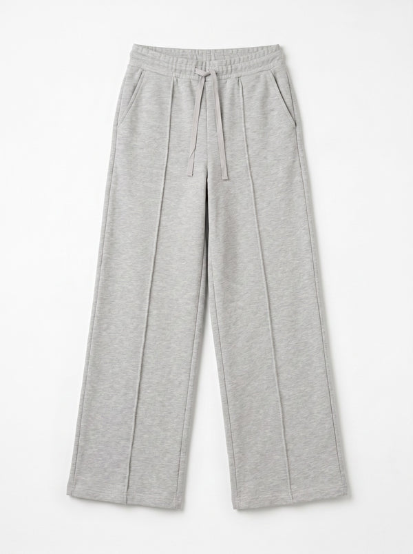 Pantaloni Ivy straight leg in felpa con nervina