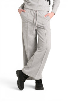 Pantaloni Ivy straight leg in felpa con nervina