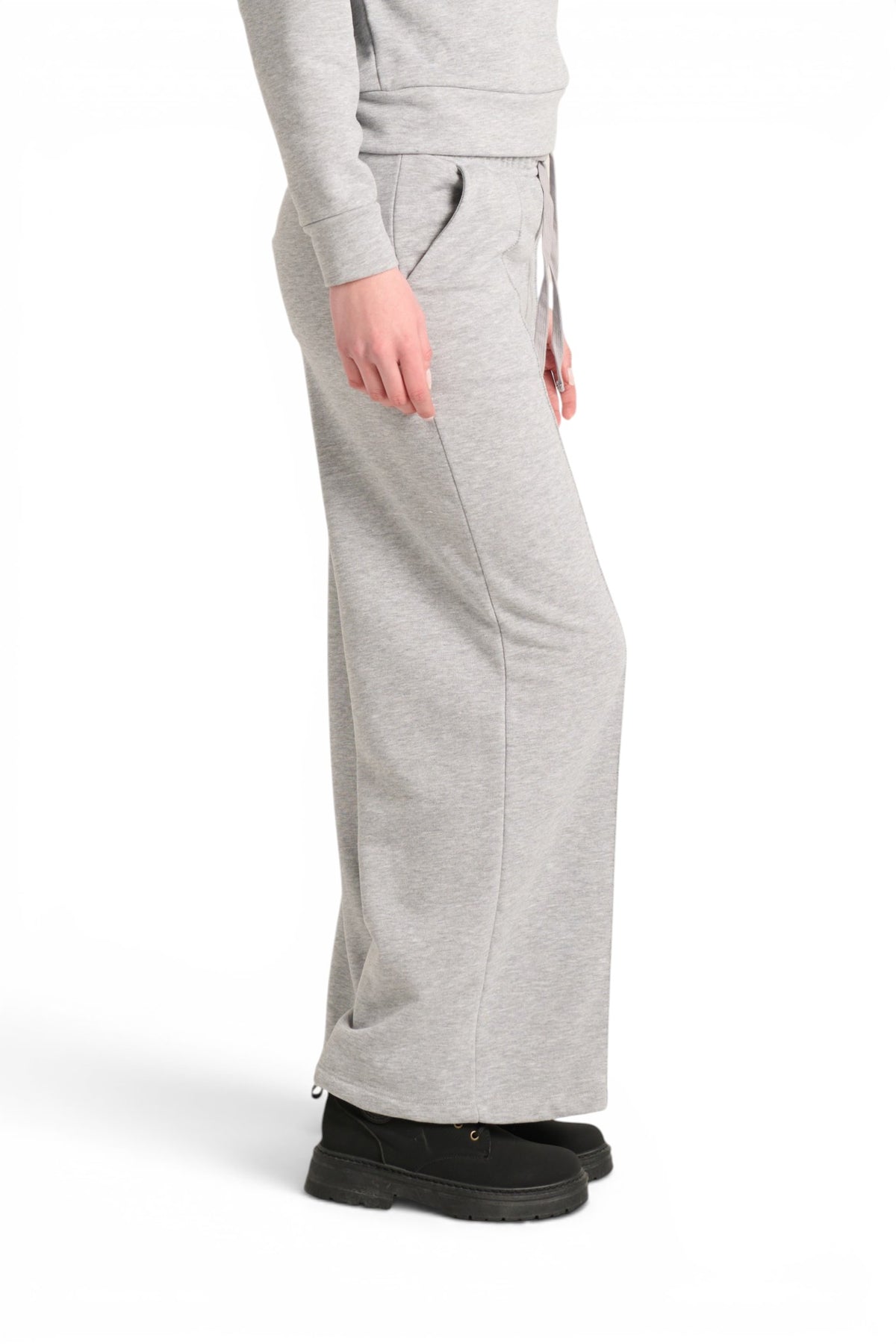 Pantaloni Ivy straight leg in felpa con nervina