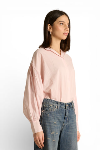 Camicia Yanira con collo coreano e maniche a sbuffo