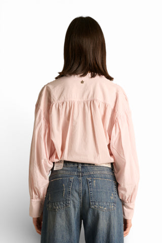 Camicia Yanira con collo coreano e maniche a sbuffo