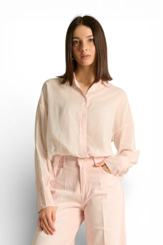 Camicia Yoko oversize in mussola misto tencel e cotone spraywash