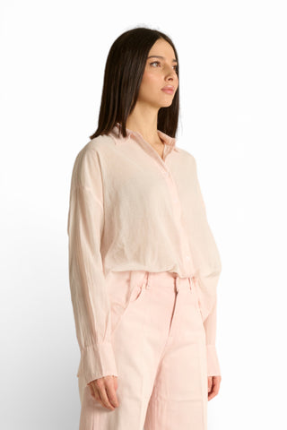 Camicia Yoko oversize in mussola misto tencel e cotone spraywash