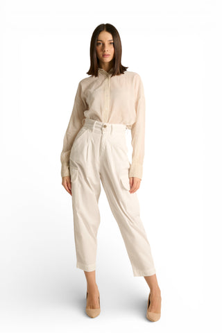 Camicia Yoko oversize in mussola misto tencel e cotone spraywash