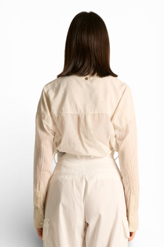 Camicia Yoko oversize in mussola misto tencel e cotone spraywash