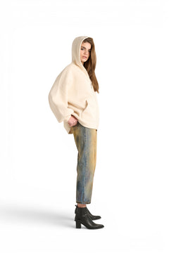 Felpa Mia bomber oversize con cappuccio in candy cotton