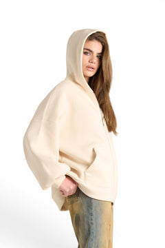 Felpa Mia bomber oversize con cappuccio in candy cotton
