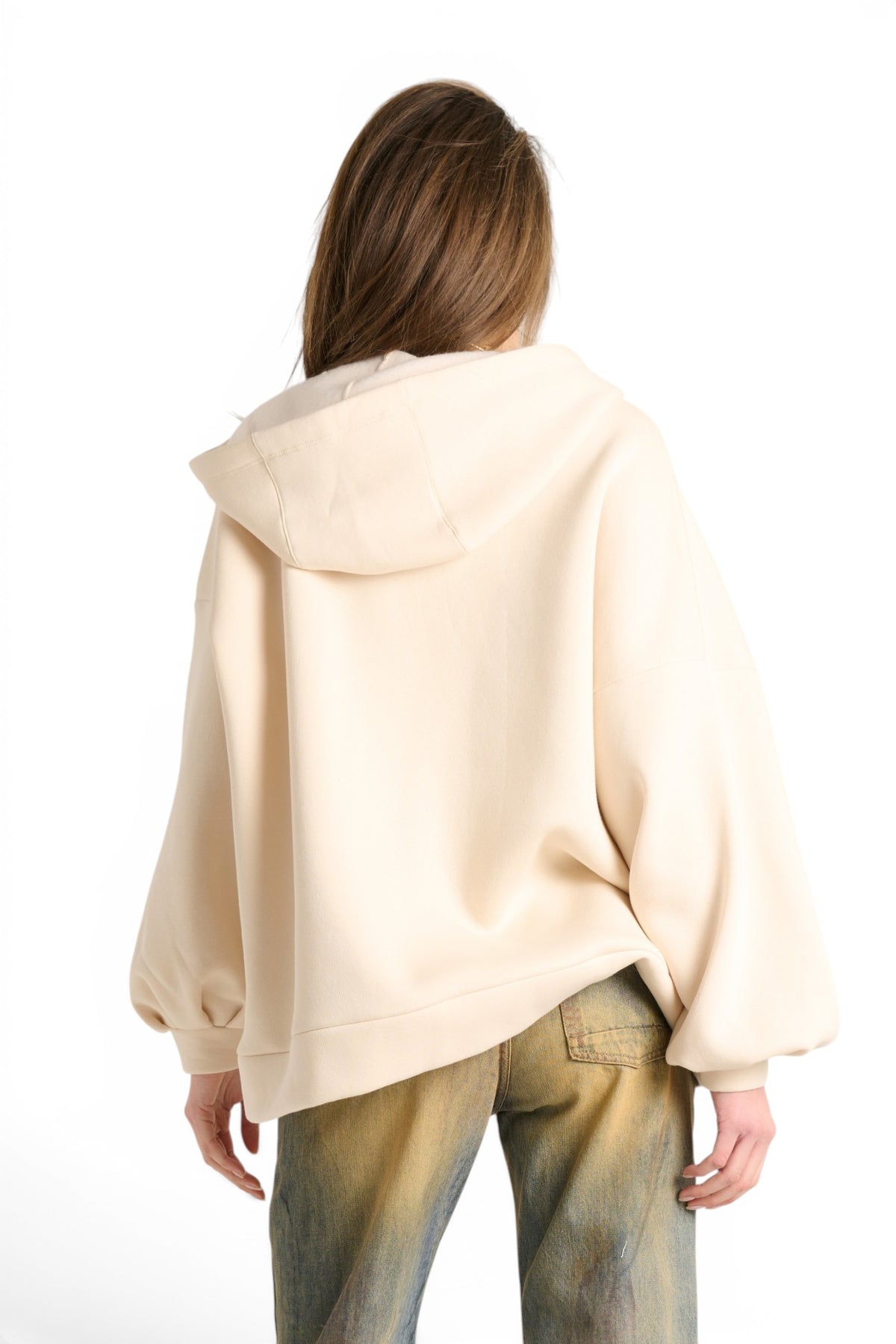 Felpa Mia bomber oversize con cappuccio in candy cotton