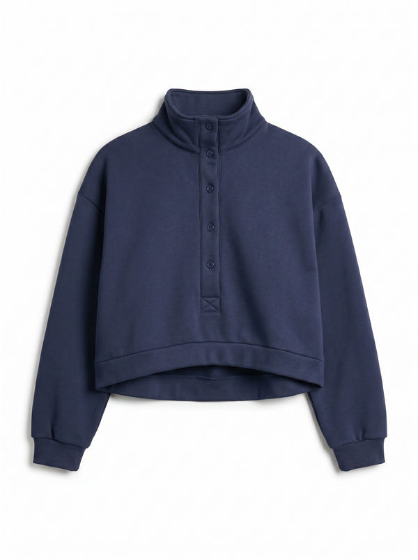 Tammy candy cotton cropped polo sweatshirt