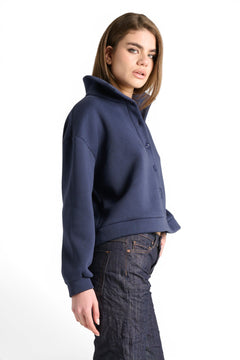 Tammy candy cotton cropped polo sweatshirt